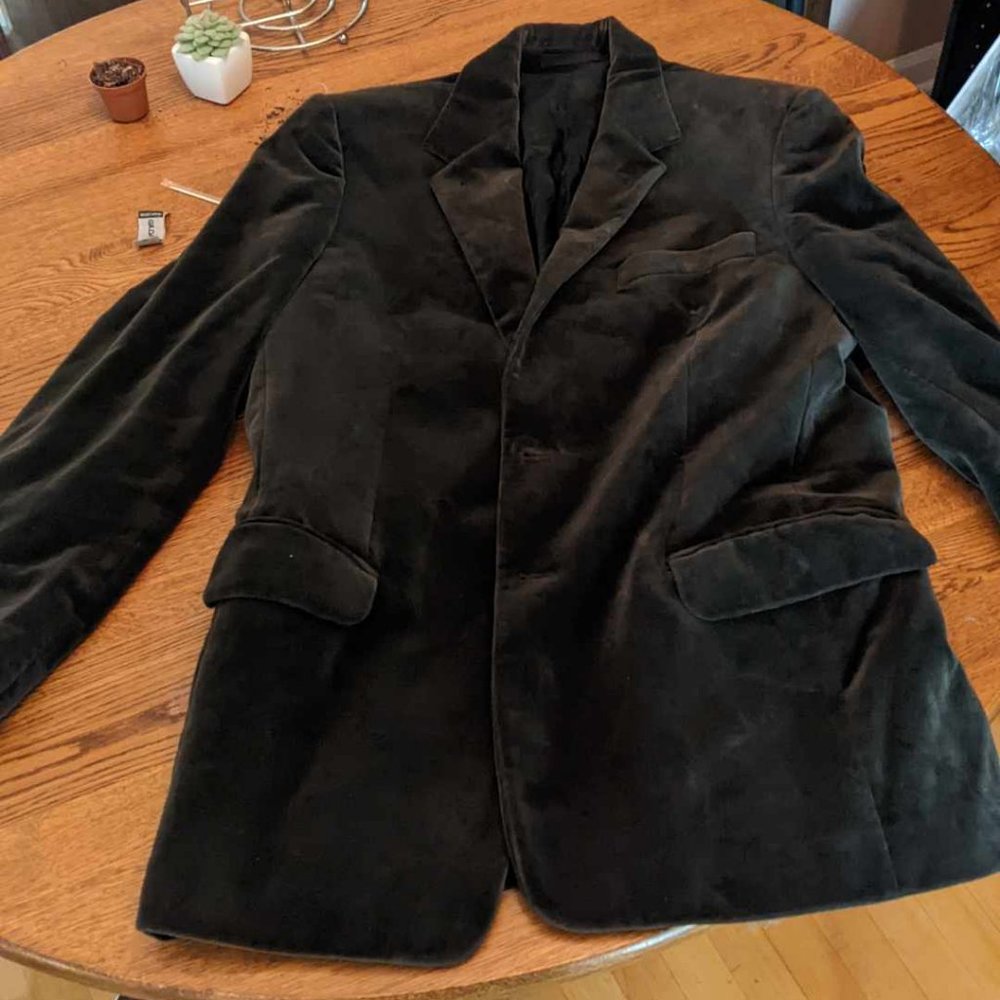 Calvin Klein Black Cotton Suit coat size 38